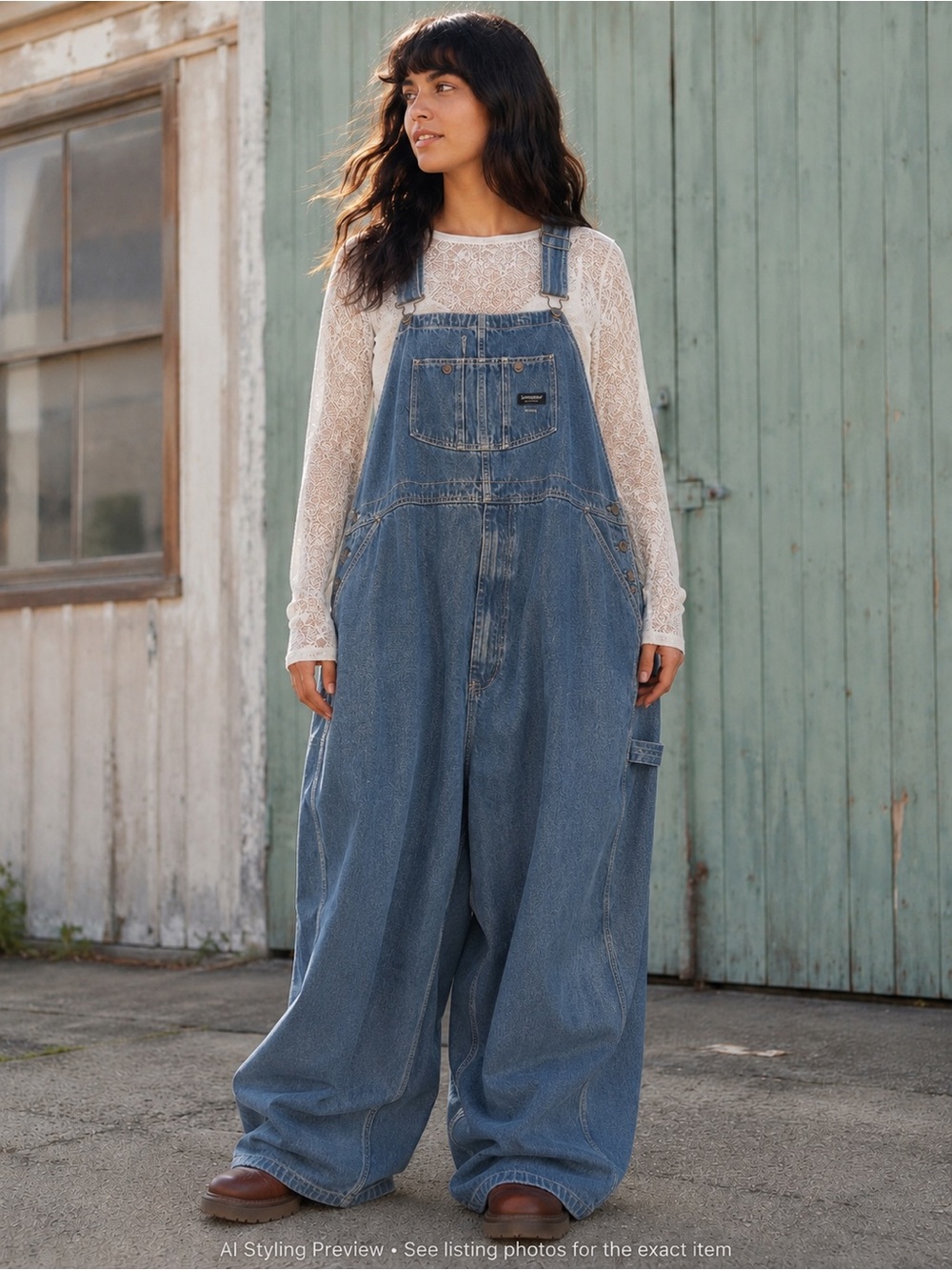 Vintage Most Wanted Plus Size Carpenter Denim Overalls Utility Workwear